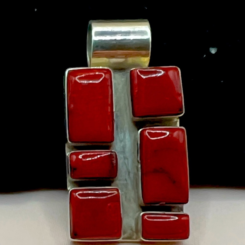 Unique Red Rainbow Jasper Pendent
